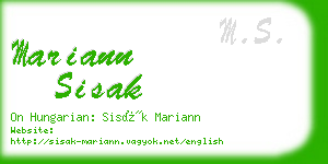 mariann sisak business card